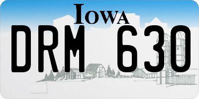 IA license plate DRM630