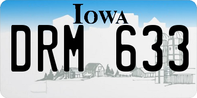 IA license plate DRM633