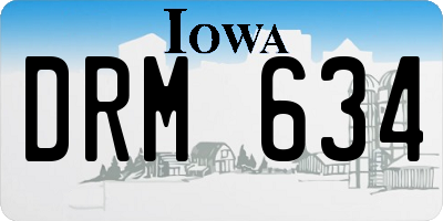 IA license plate DRM634