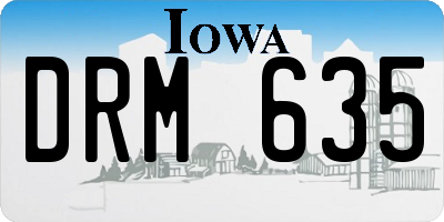 IA license plate DRM635