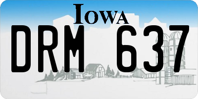 IA license plate DRM637