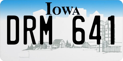 IA license plate DRM641