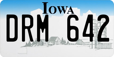 IA license plate DRM642