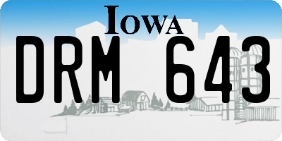 IA license plate DRM643