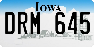 IA license plate DRM645