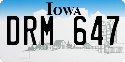 IA license plate DRM647