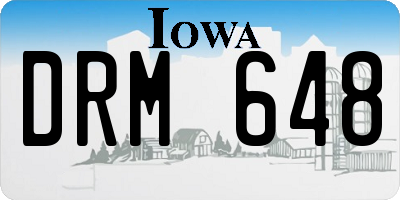 IA license plate DRM648