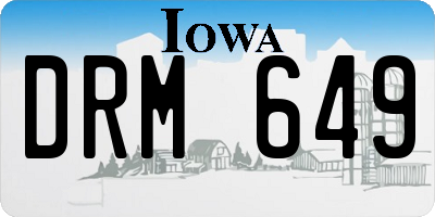IA license plate DRM649