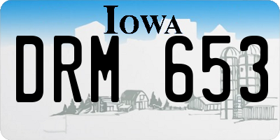 IA license plate DRM653