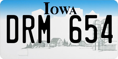 IA license plate DRM654