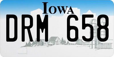 IA license plate DRM658