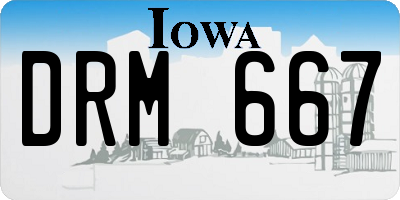 IA license plate DRM667