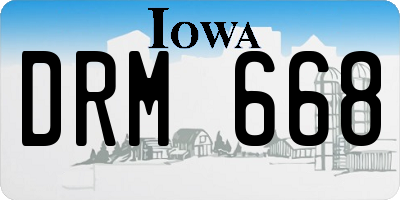 IA license plate DRM668