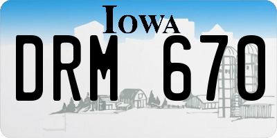IA license plate DRM670