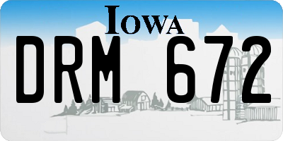 IA license plate DRM672