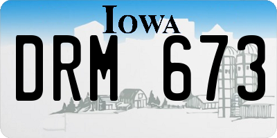 IA license plate DRM673