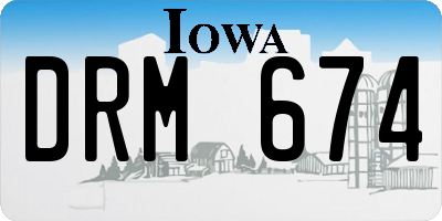 IA license plate DRM674