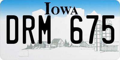 IA license plate DRM675