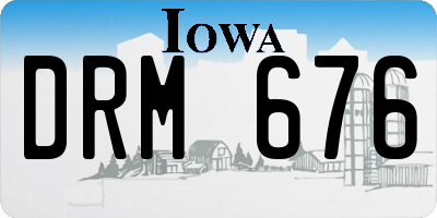 IA license plate DRM676
