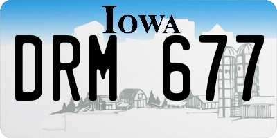 IA license plate DRM677