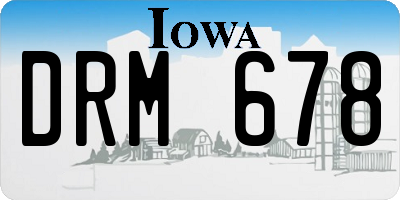 IA license plate DRM678