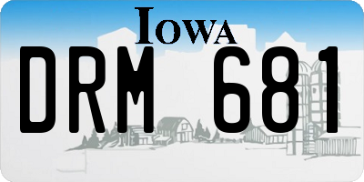 IA license plate DRM681