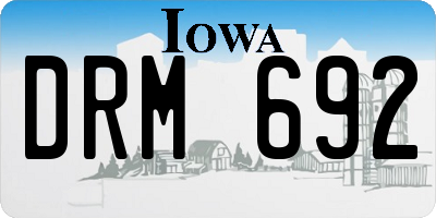 IA license plate DRM692