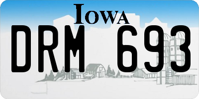 IA license plate DRM693