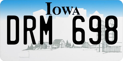 IA license plate DRM698