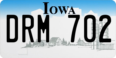 IA license plate DRM702