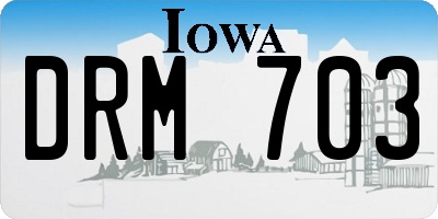 IA license plate DRM703