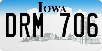 IA license plate DRM706