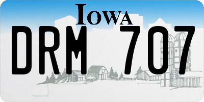 IA license plate DRM707