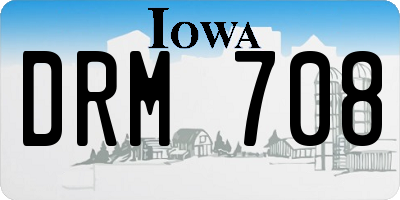 IA license plate DRM708