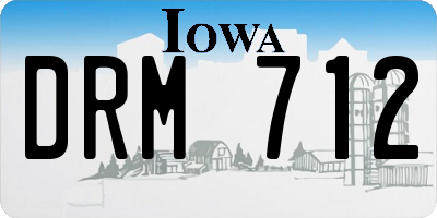 IA license plate DRM712