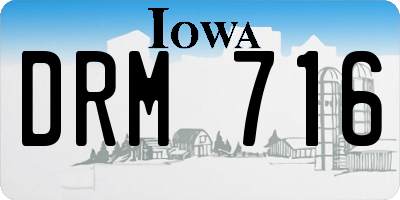 IA license plate DRM716