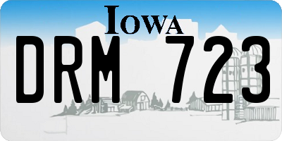 IA license plate DRM723