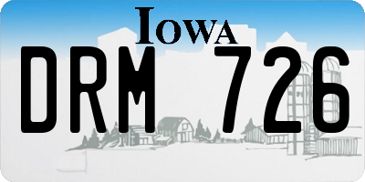 IA license plate DRM726