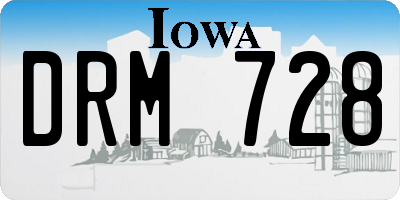 IA license plate DRM728