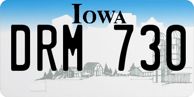 IA license plate DRM730