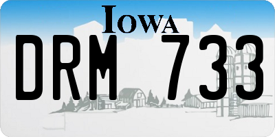 IA license plate DRM733