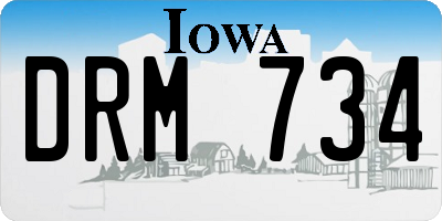 IA license plate DRM734