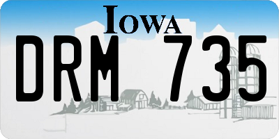 IA license plate DRM735