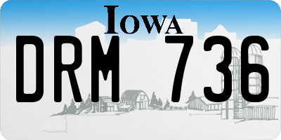 IA license plate DRM736