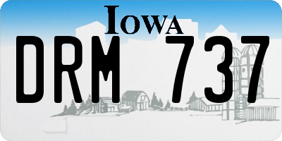 IA license plate DRM737