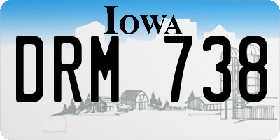 IA license plate DRM738