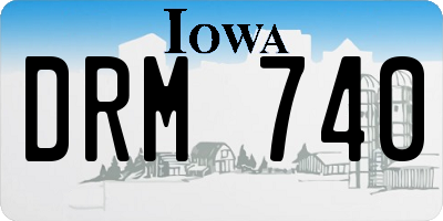 IA license plate DRM740