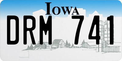 IA license plate DRM741