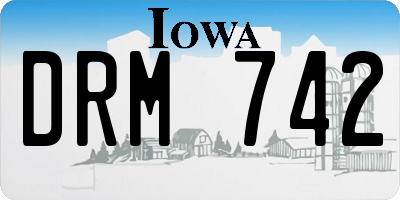 IA license plate DRM742