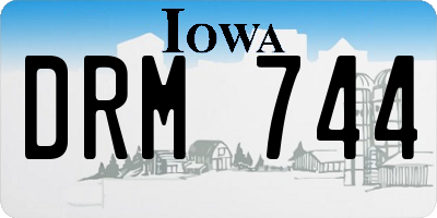 IA license plate DRM744